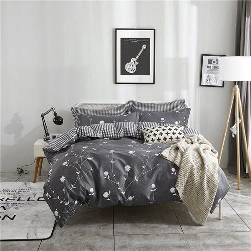 100% Cotton Soft Fresh Floral Print Bedding Set Adults/ Kids - sleeklinen