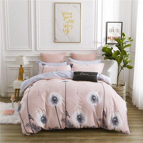 100% Cotton Soft Fresh Floral Print Bedding Set Adults - sleeklinen