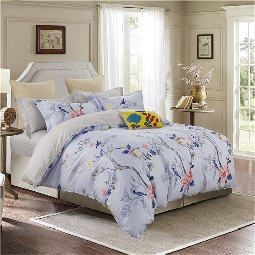 100% Cotton Soft Fresh Floral Print Bedding Set Adults/ Kids - sleeklinen