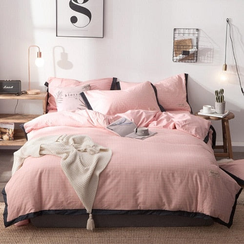100% Cotton Nordic Pink Bedding Set - sleeklinen